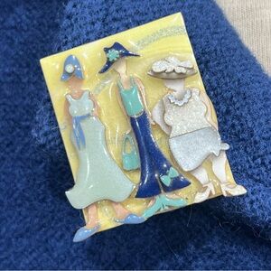 Woman Pins by Lucinda Handmade Art Pin Brooch Vintage